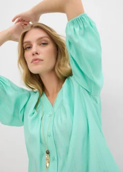 Blusa oversize de mezcla de viscosa suave Mujer Camisas Y Blusas
