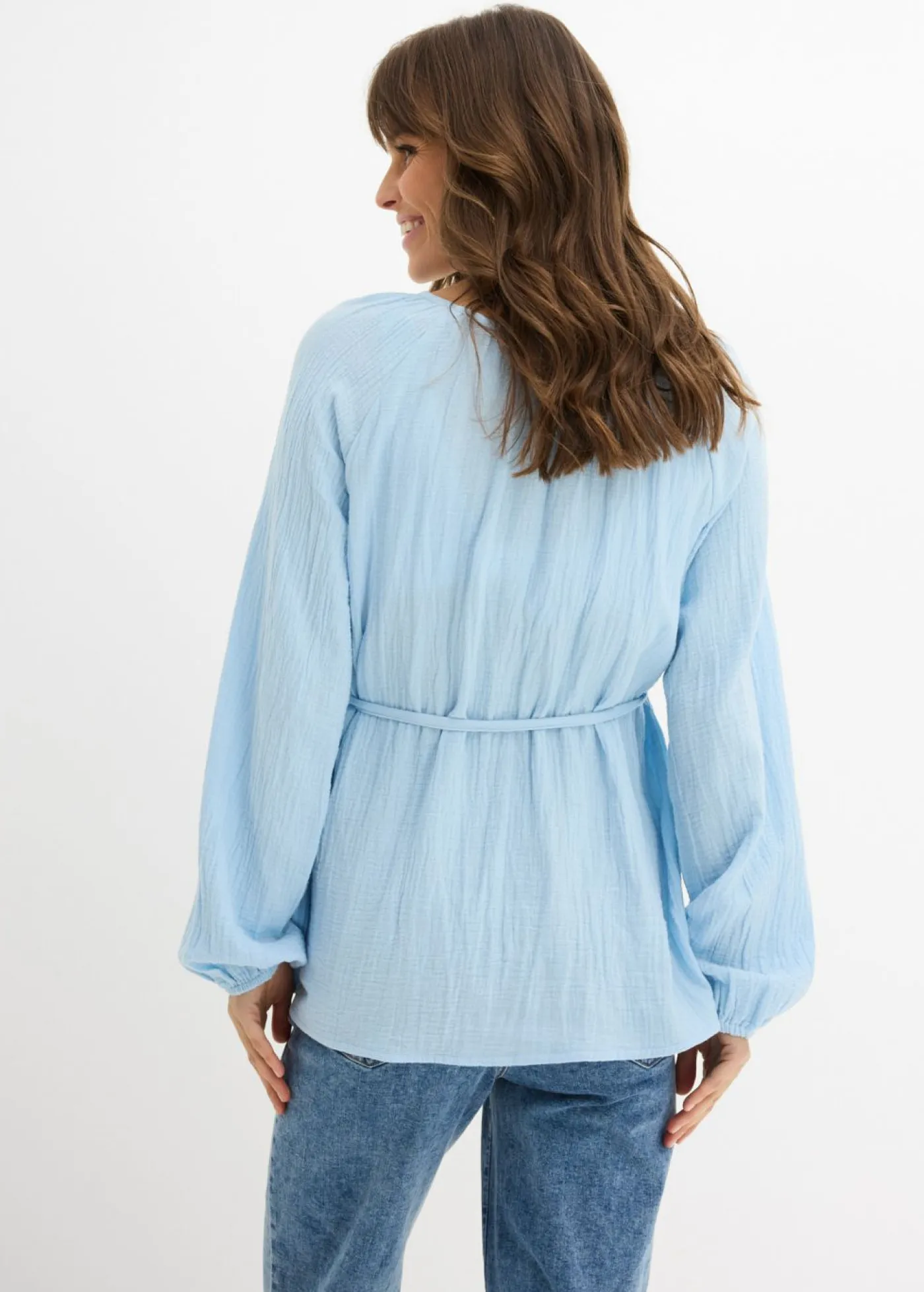 Sale Blusa premamá de muselina pura de algodón Mujer Premamá