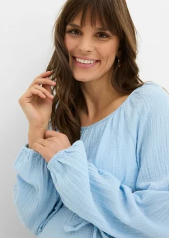 Sale Blusa premamá de muselina pura de algodón Mujer Premamá