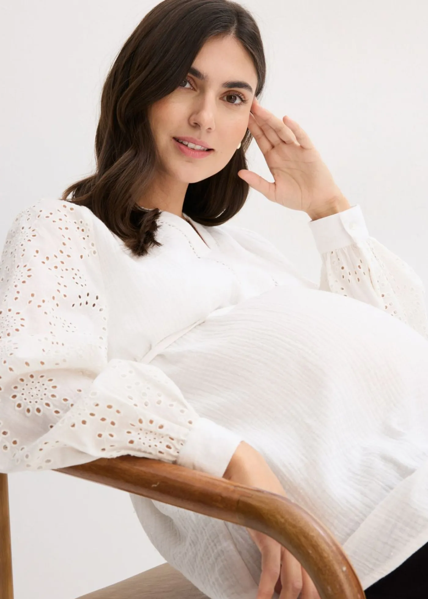 Online Blusa premamá de muselina de algodón Mujer Premamá