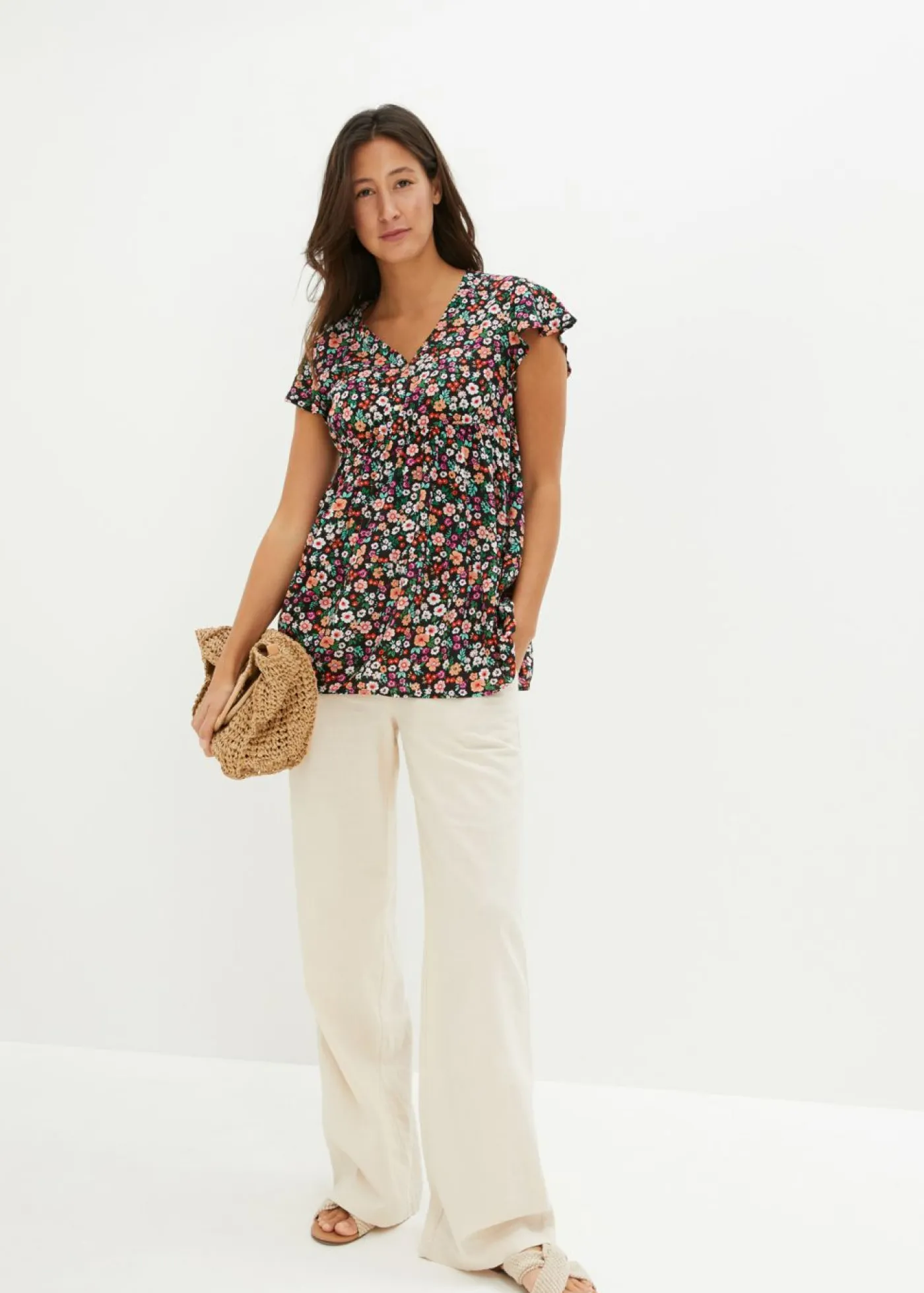 Discount Blusa premamá y de lactancia 2 en 1 de viscosa fluida Mujer Premamá