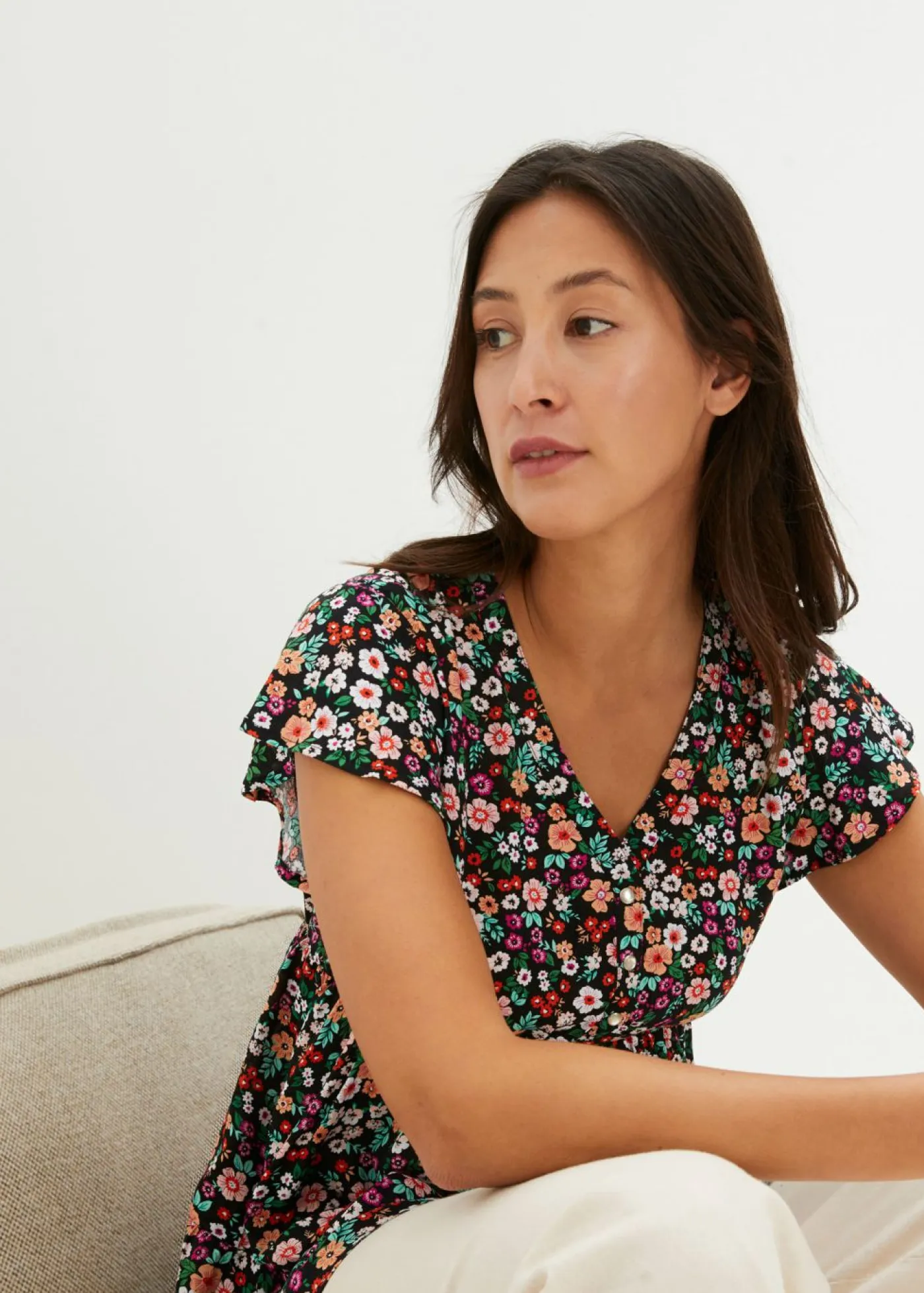 Discount Blusa premamá y de lactancia 2 en 1 de viscosa fluida Mujer Premamá