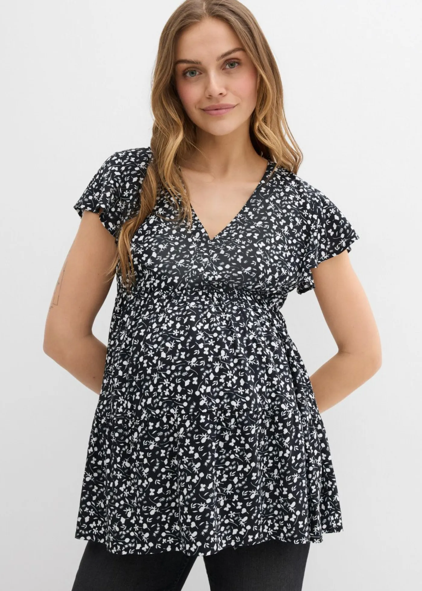 Sale Blusa premamá y de lactancia 2 en 1 de viscosa fluida Mujer Premamá
