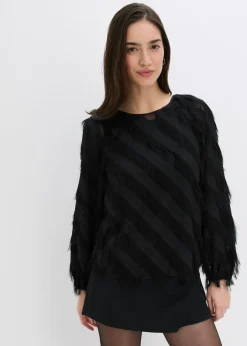 Online Blusa sin cierre con detalles de flecos Mujer Camisas Y Blusas