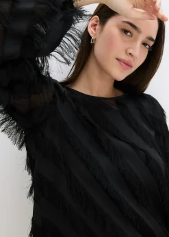 Online Blusa sin cierre con detalles de flecos Mujer Camisas Y Blusas