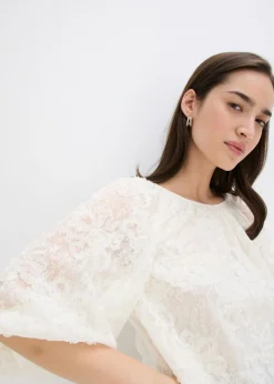 Blusa sin cierre con estampado floral texturizado Mujer Camisas Y Blusas