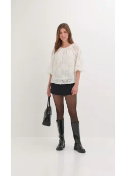 Blusa sin cierre con estampado floral texturizado Mujer Camisas Y Blusas