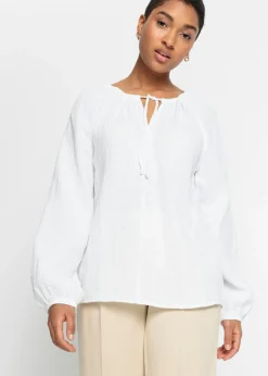 New Blusa sin cierre de muselina ligera Mujer Camisas Y Blusas|Novedades