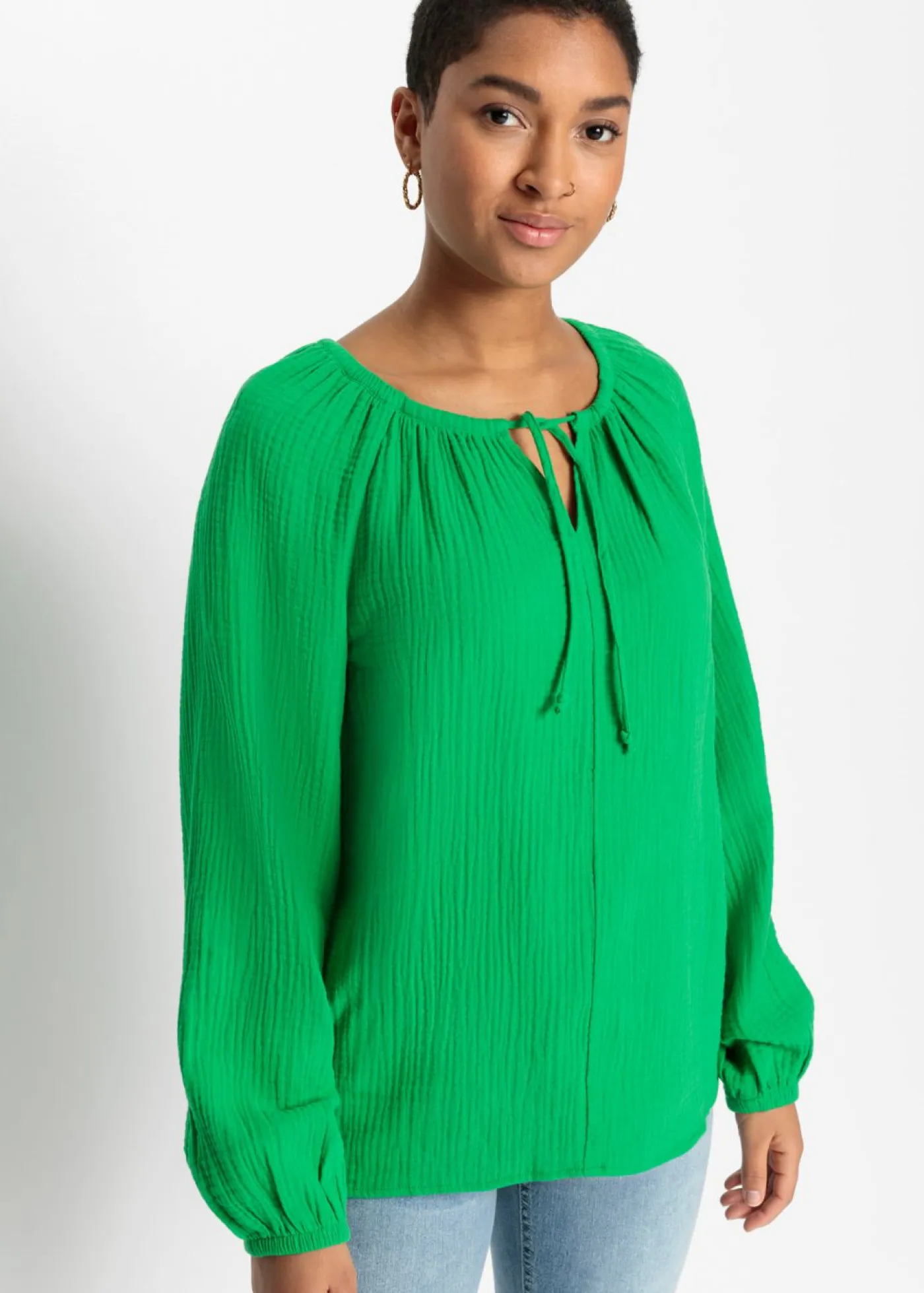 Best Blusa sin cierre de muselina ligera Mujer Camisas Y Blusas|Novedades