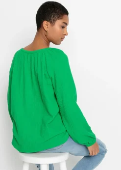 Best Blusa sin cierre de muselina ligera Mujer Camisas Y Blusas|Novedades
