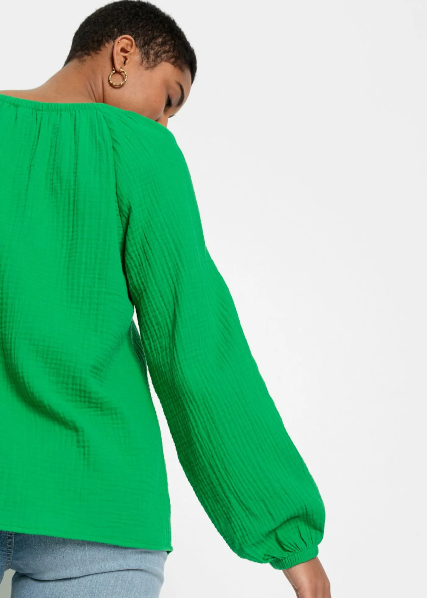 Best Blusa sin cierre de muselina ligera Mujer Camisas Y Blusas|Novedades