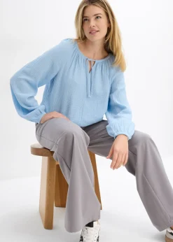 Hot Blusa sin cierre de muselina ligera Mujer Camisas Y Blusas|Novedades
