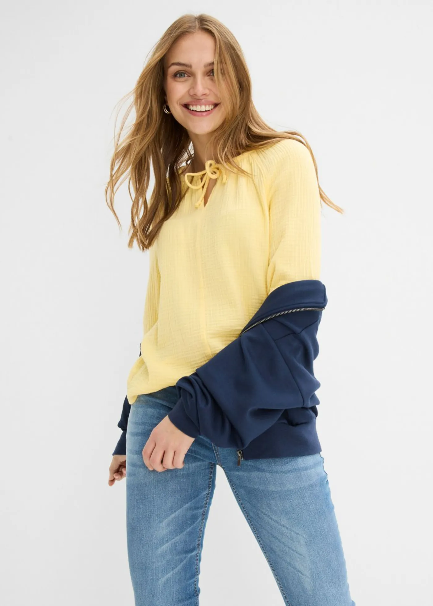 Outlet Blusa sin cierre de muselina ligera Mujer Camisas Y Blusas|Novedades