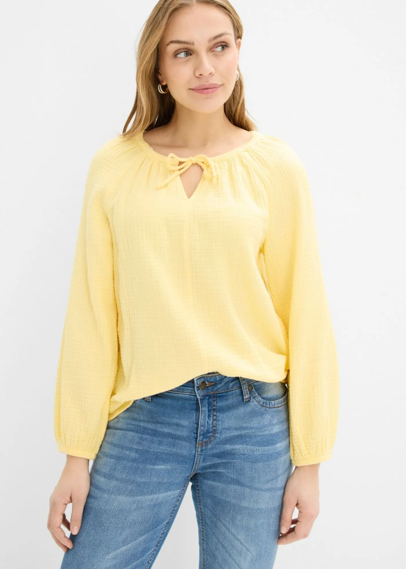 Sale Blusa sin cierre de muselina ligera Mujer Camisas Y Blusas|Novedades