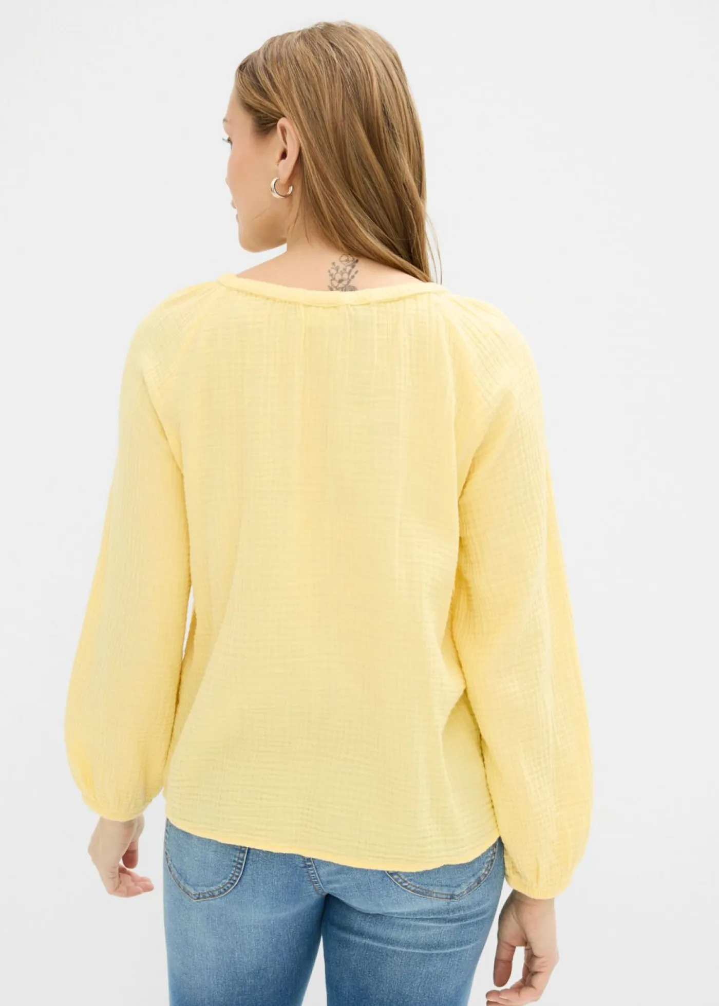 Sale Blusa sin cierre de muselina ligera Mujer Camisas Y Blusas|Novedades
