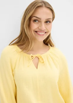 Sale Blusa sin cierre de muselina ligera Mujer Camisas Y Blusas|Novedades