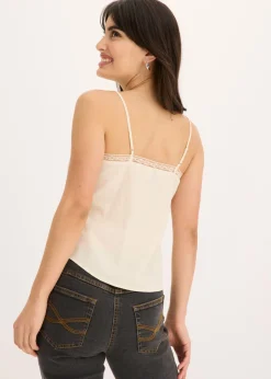 Best Blusa sin mangas de algodón puro con bordado calado Mujer Camisas Y Blusas|Camisetas
