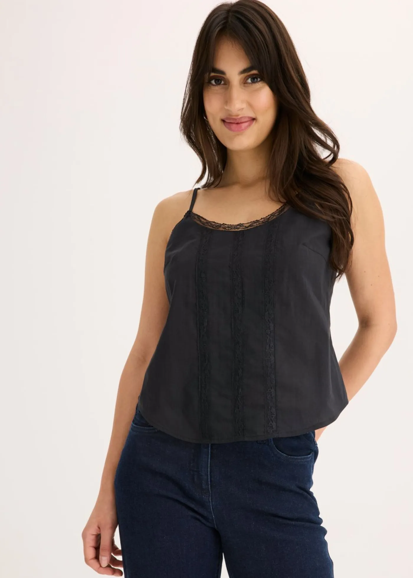Online Blusa sin mangas de algodón puro con bordado calado Mujer Camisas Y Blusas|Camisetas