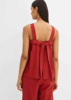 Online Blusa sin mangas de mezcla de viscosa con detalle de lazo en la parte trasera Mujer Esenciales|Camisas Y Blusas