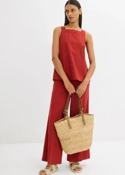Online Blusa sin mangas de mezcla de viscosa con detalle de lazo en la parte trasera Mujer Esenciales|Camisas Y Blusas