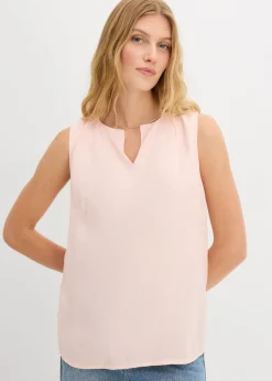 Outlet Blusa sin mangas de viscosa suave Mujer Camisas Y Blusas|Camisetas