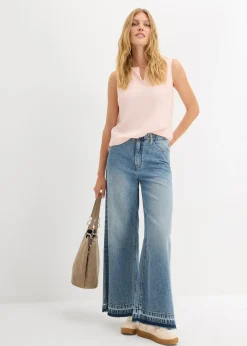 Outlet Blusa sin mangas de viscosa suave Mujer Camisas Y Blusas|Camisetas