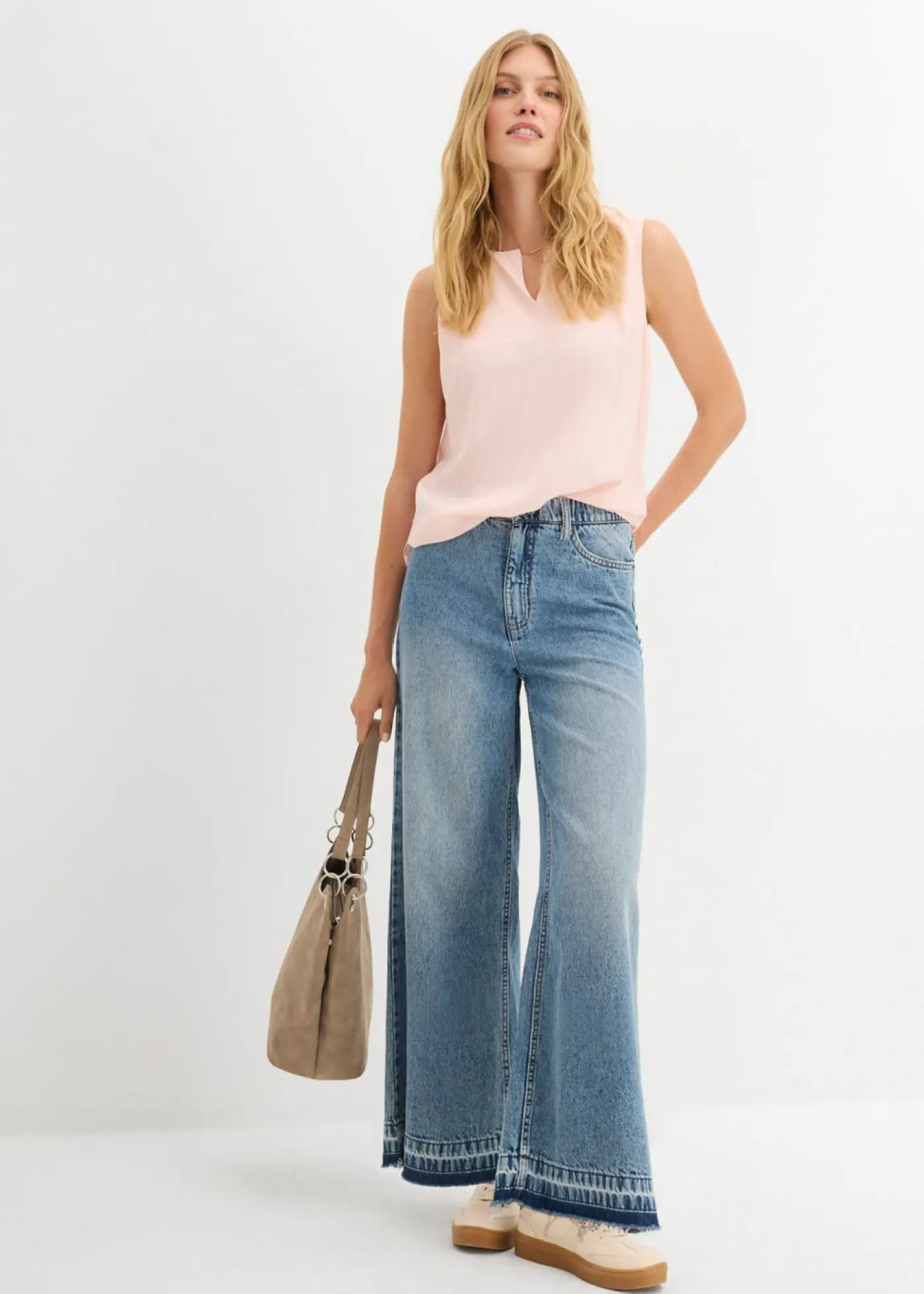 Outlet Blusa sin mangas de viscosa suave Mujer Camisas Y Blusas|Camisetas