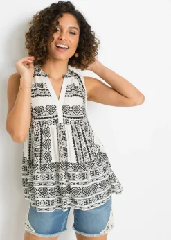Clearance Blusa sin mangas de viscosa suave Mujer Camisas Y Blusas|Camisetas