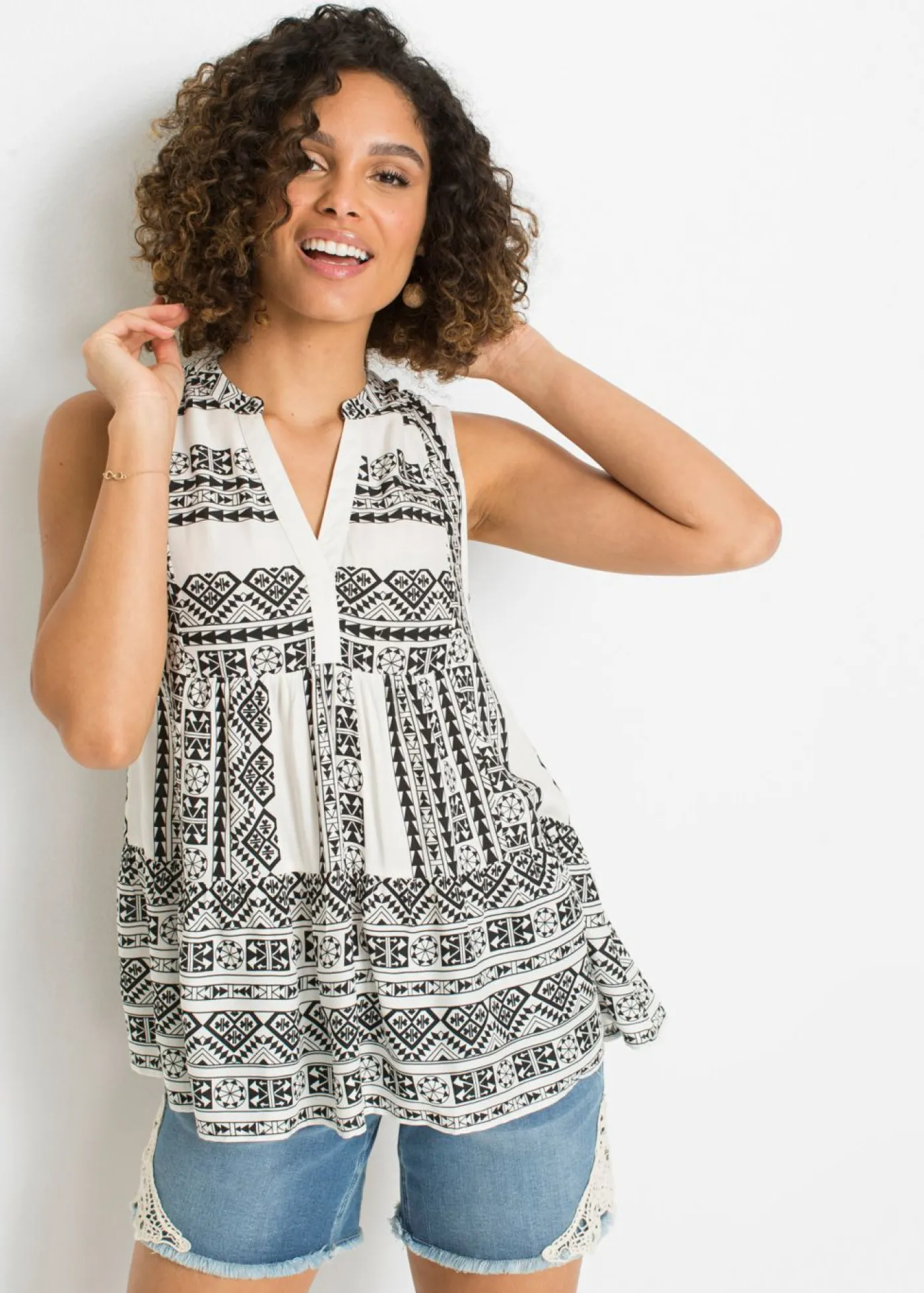 Clearance Blusa sin mangas de viscosa suave Mujer Camisas Y Blusas|Camisetas