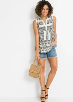 Clearance Blusa sin mangas de viscosa suave Mujer Camisas Y Blusas|Camisetas