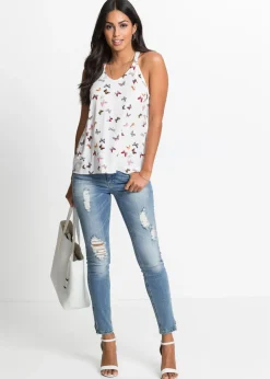 Best Blusa sin mangas de viscosa pura Mujer Camisas Y Blusas|Camisetas