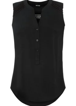 Discount Blusa sin mangas de viscosa pura Mujer Camisas Y Blusas|Camisetas