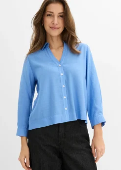 Hot Blusa tipo boxy de mezcla de viscosa Mujer Camisas Y Blusas|Novedades