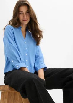 Hot Blusa tipo boxy de mezcla de viscosa Mujer Camisas Y Blusas|Novedades