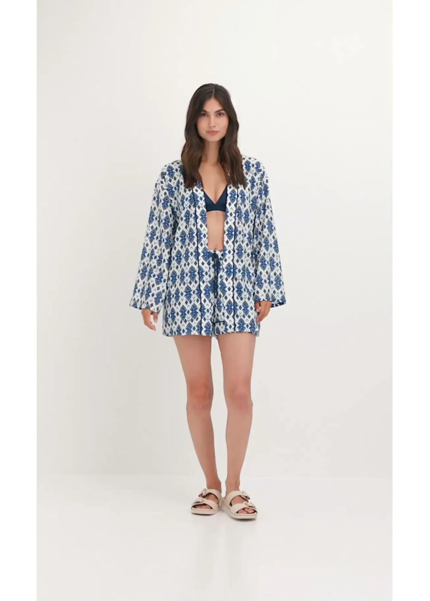 Hot Blusa tipo kimono Mujer Conjuntos De Ropa|Camisas Y Blusas