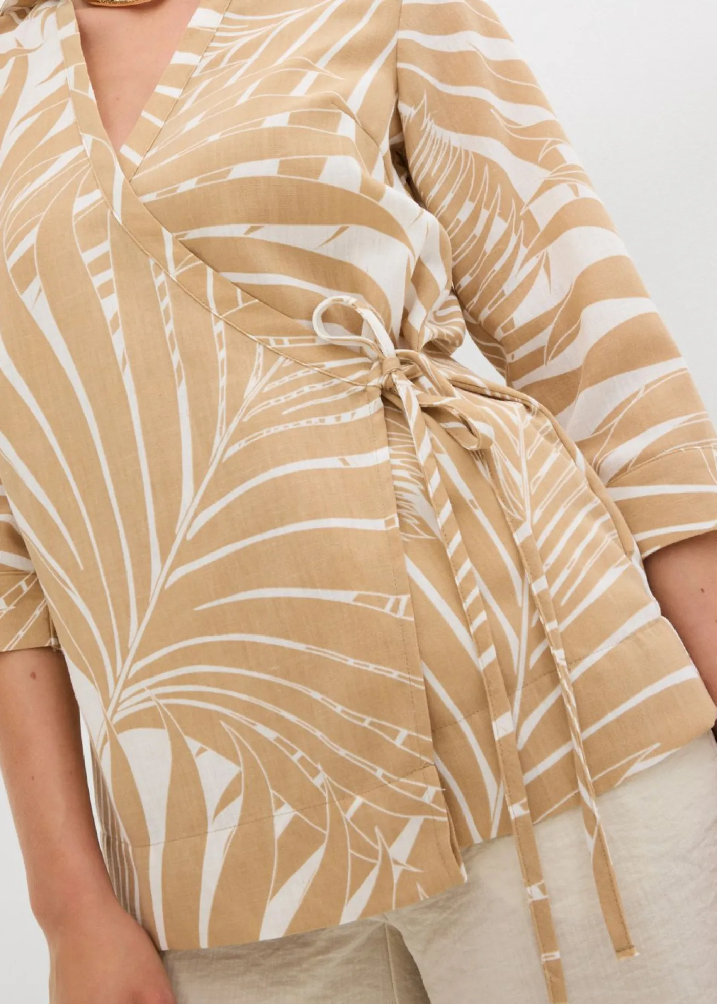 Clearance Blusa tipo kimono con aspecto de lino Mujer Camisas Y Blusas
