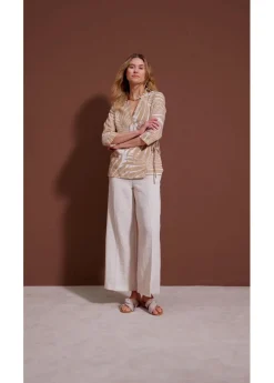 Clearance Blusa tipo kimono con aspecto de lino Mujer Camisas Y Blusas