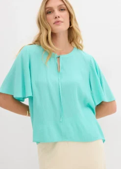 New Blusa tipo túnica con mangas de murciélago Mujer Camisas Y Blusas