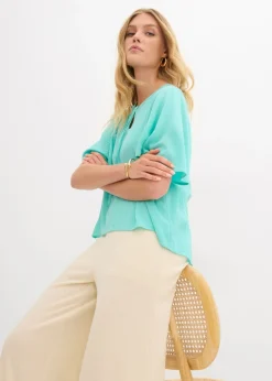 New Blusa tipo túnica con mangas de murciélago Mujer Camisas Y Blusas
