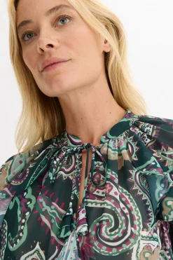 Hot Blusa tipo túnica con volantes Mujer Camisas Y Blusas