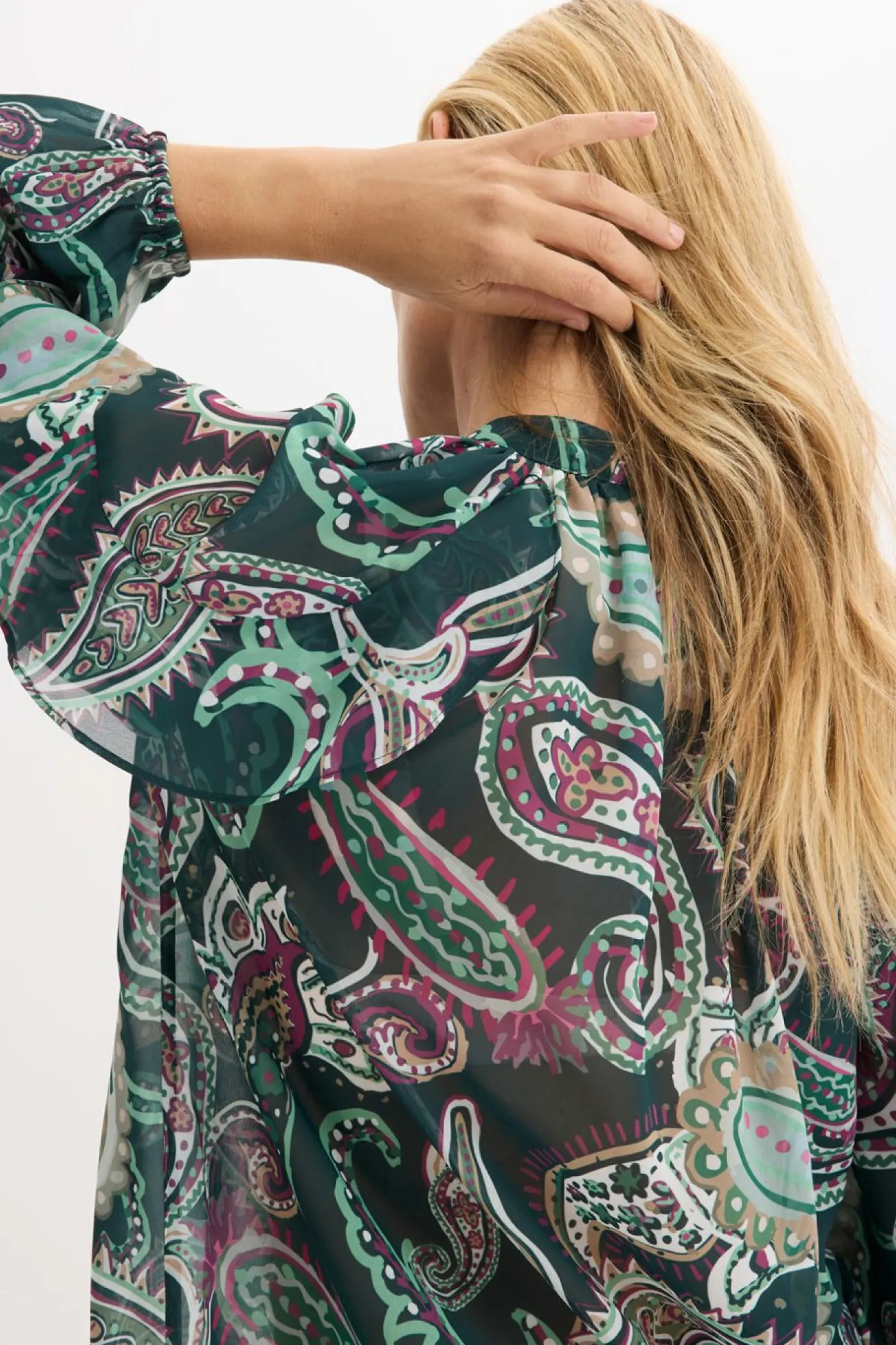 Hot Blusa tipo túnica con volantes Mujer Camisas Y Blusas