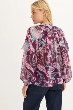 Clearance Blusa tipo túnica con volantes Mujer Camisas Y Blusas
