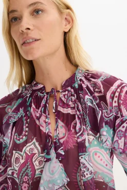 Clearance Blusa tipo túnica con volantes Mujer Camisas Y Blusas