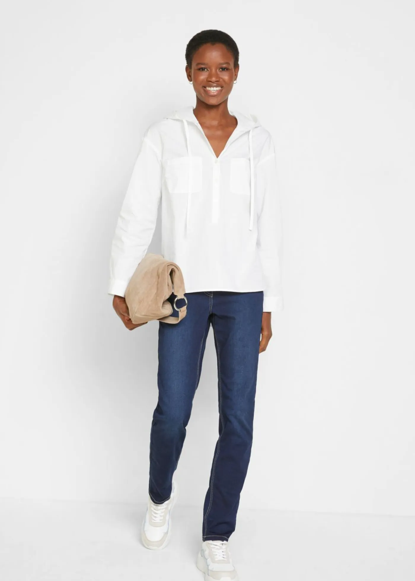 Blusa tipo túnica de algodón orgánico puro Mujer Camisas Y Blusas