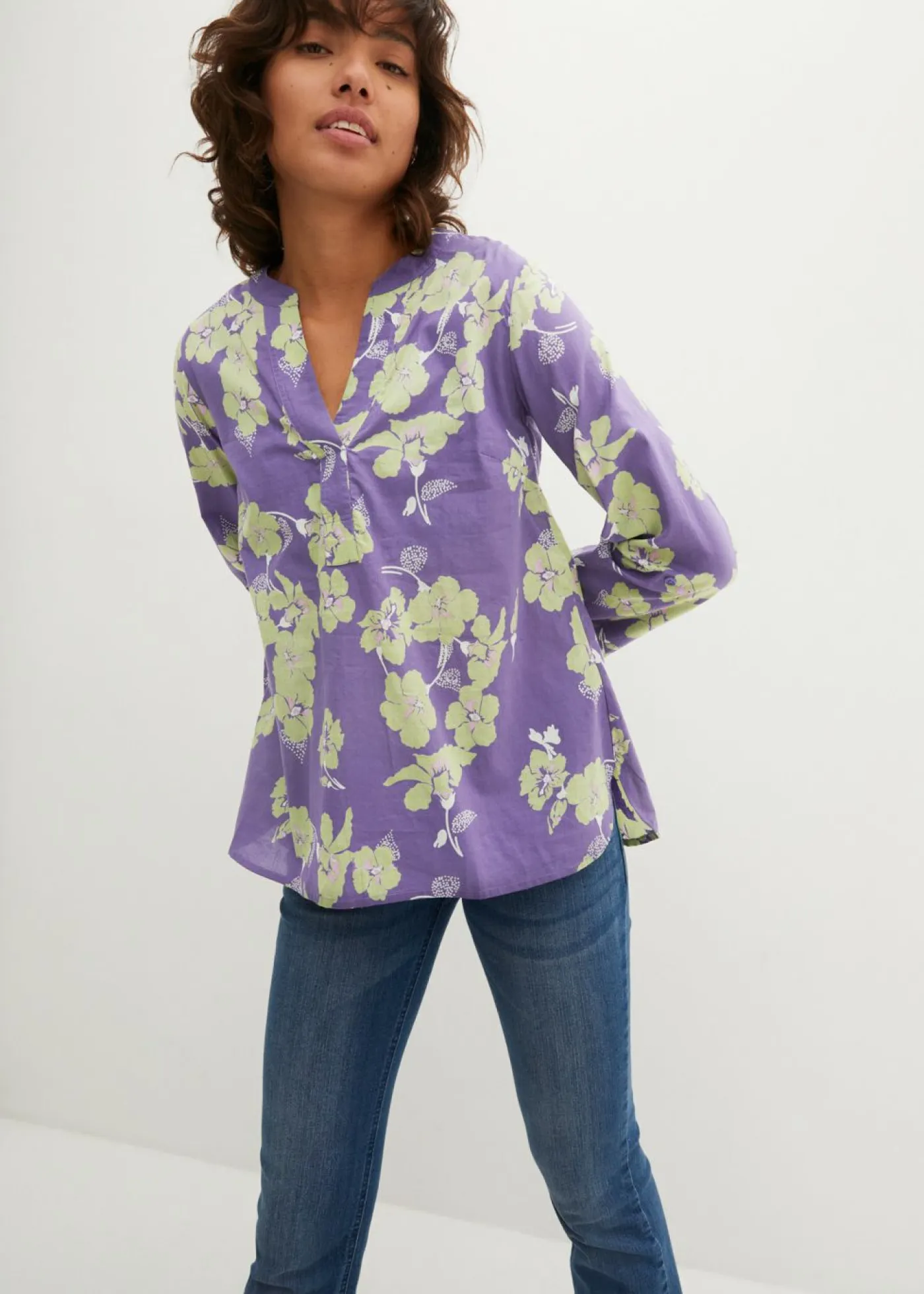 Sale Blusa tipo túnica de algodón puro Mujer Camisas Y Blusas