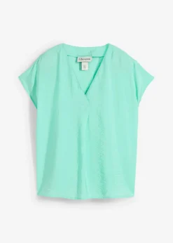 Hot Blusa tipo túnica de mezcla de viscosa fluida Mujer Camisas Y Blusas