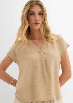 Online Blusa tipo túnica de mezcla de viscosa fluida Mujer Camisas Y Blusas