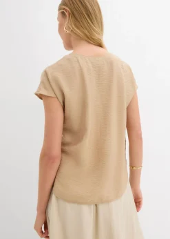Online Blusa tipo túnica de mezcla de viscosa fluida Mujer Camisas Y Blusas