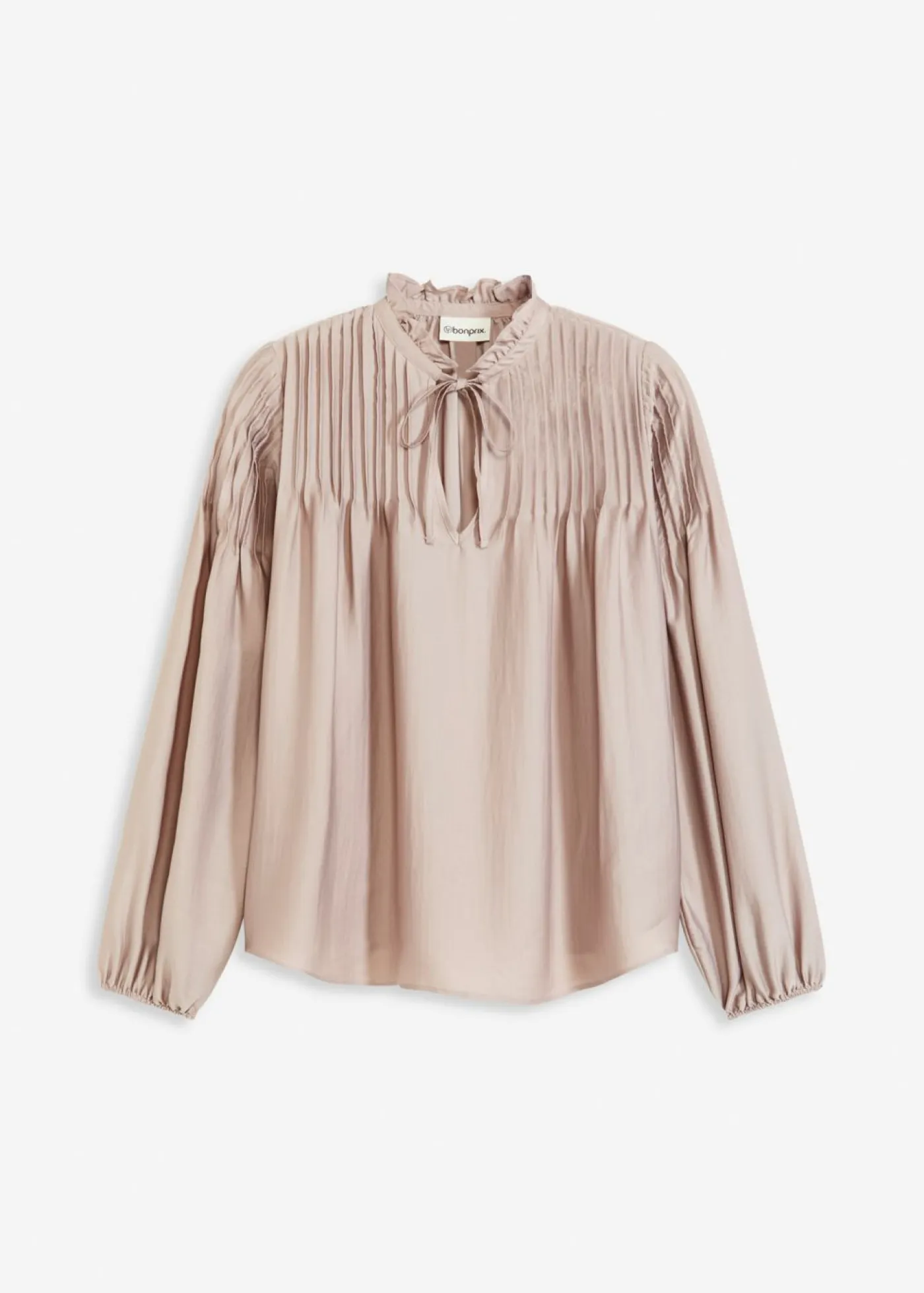 New Blusa tipo túnica de satén brillante con ribetes Mujer Camisas Y Blusas