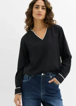 New Blusa tipo túnica de viscosa fluida Mujer Camisas Y Blusas